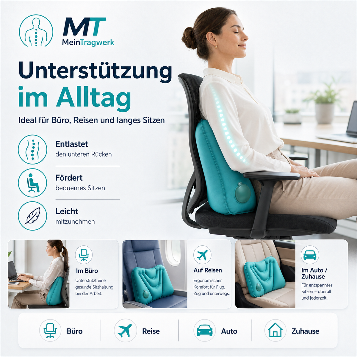 Lordosestütze (Büro/Auto)