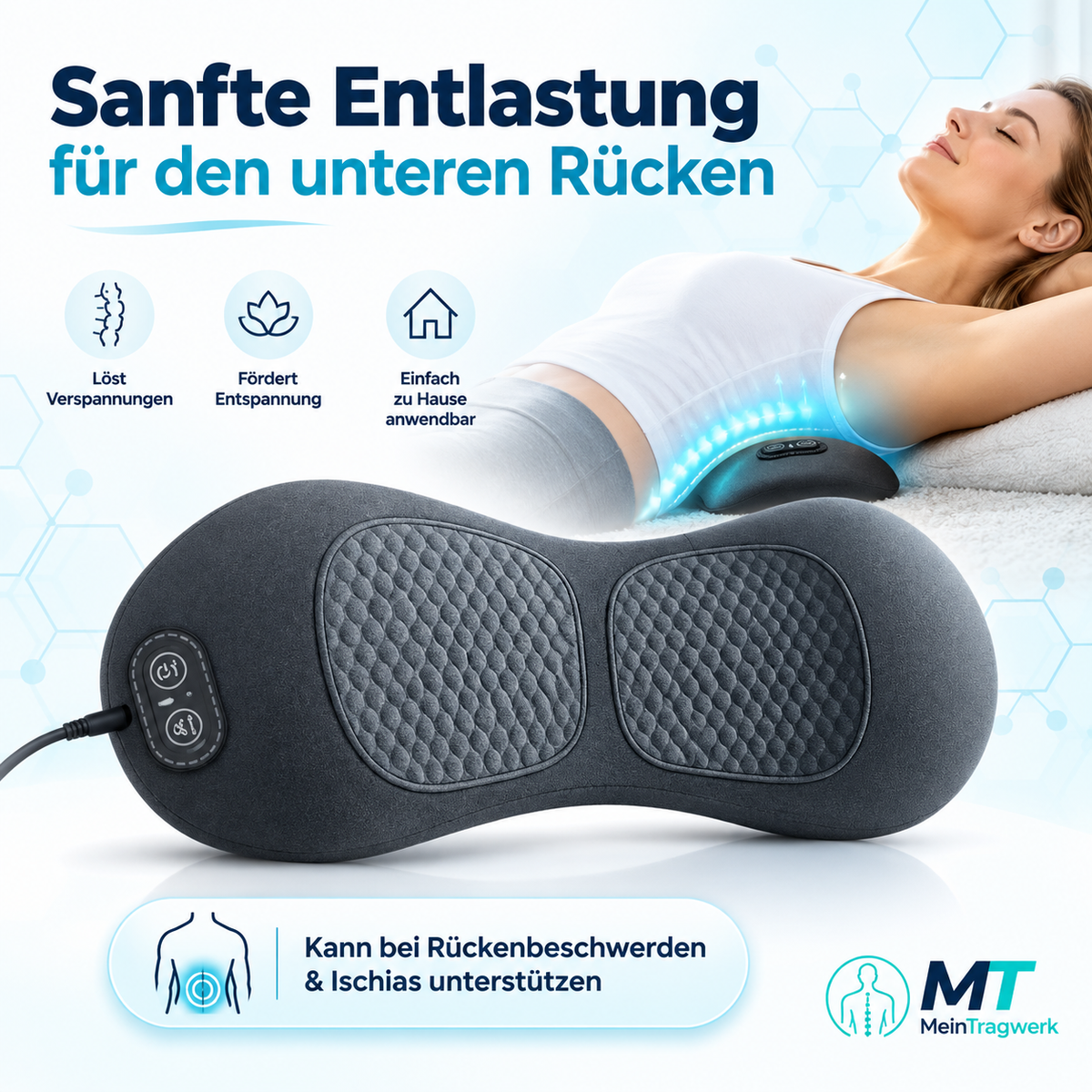 Rückenmassage Wärme & Entlastung 3-in-1