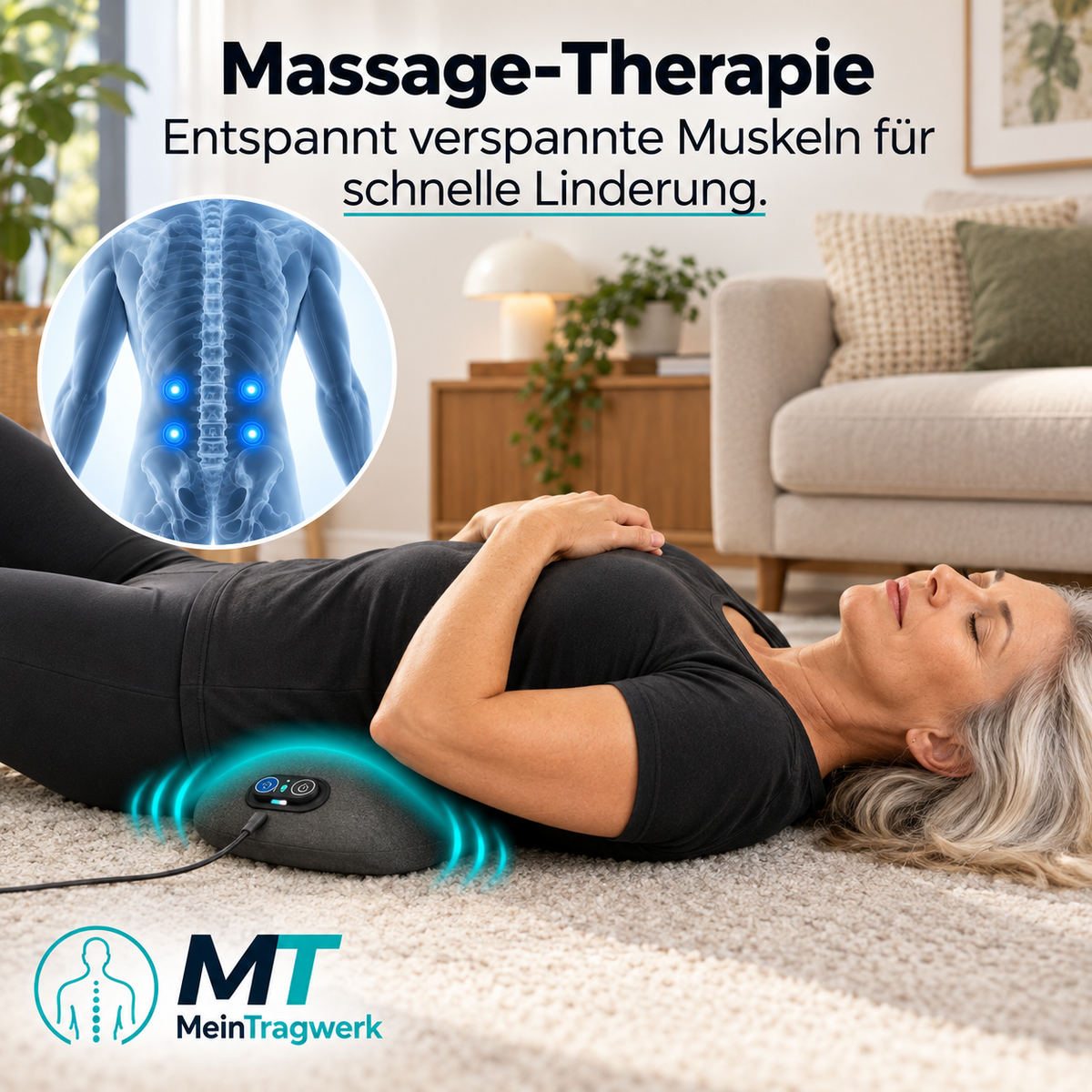 Rückenmassage Wärme & Entlastung 3-in-1