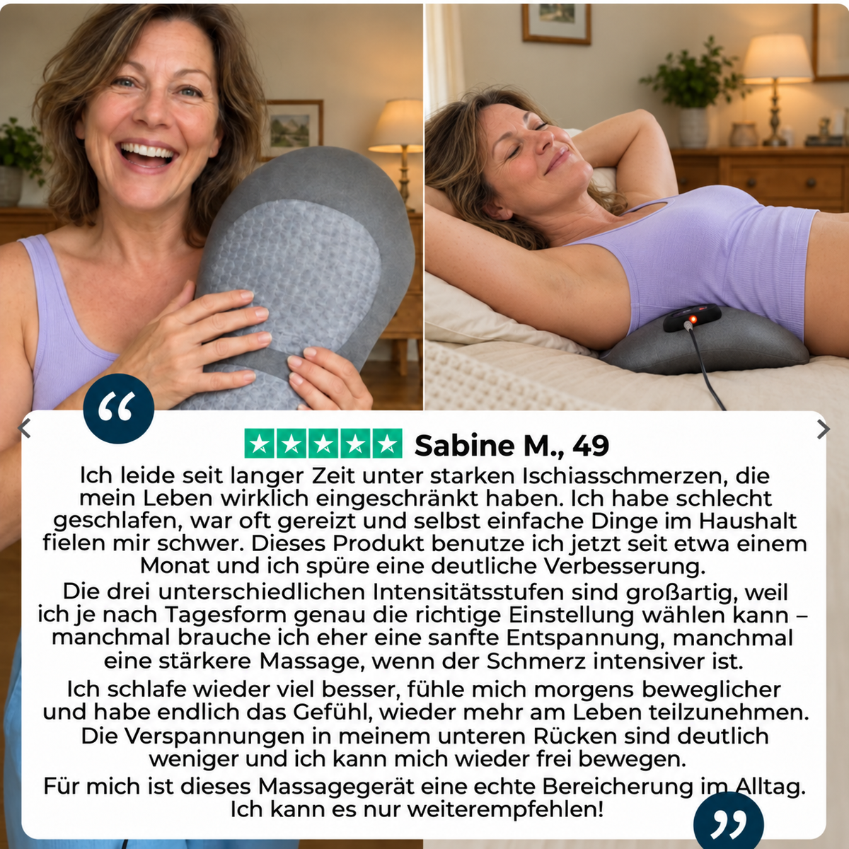 Rückenmassage Wärme & Entlastung 3-in-1