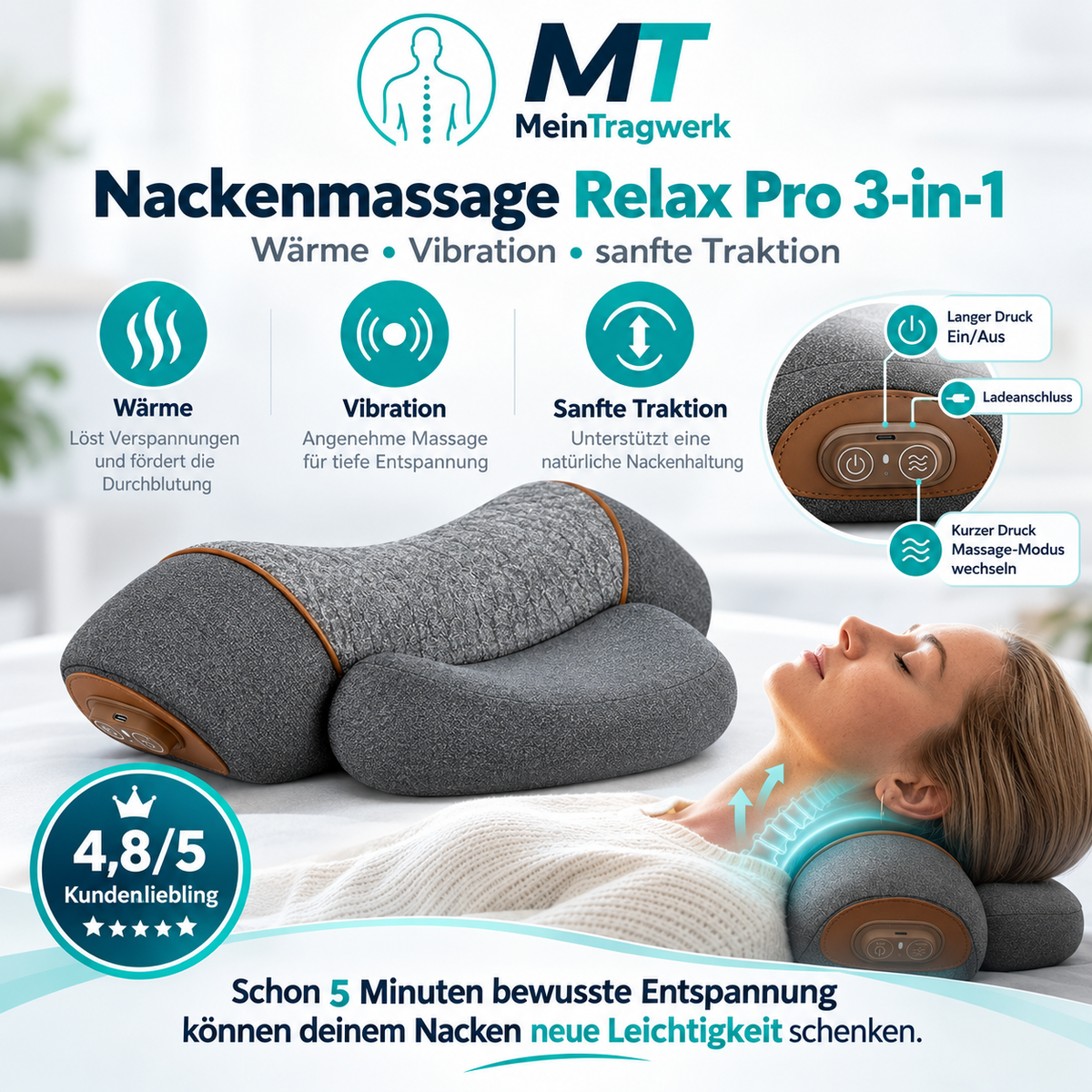 Nackenmassage Relax Pro 3-in-1